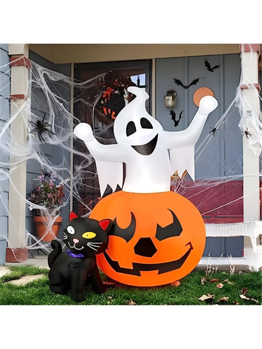 5 FT Halloween Inflatables Outdoor Ghost Pumpkin Black Cat Decor